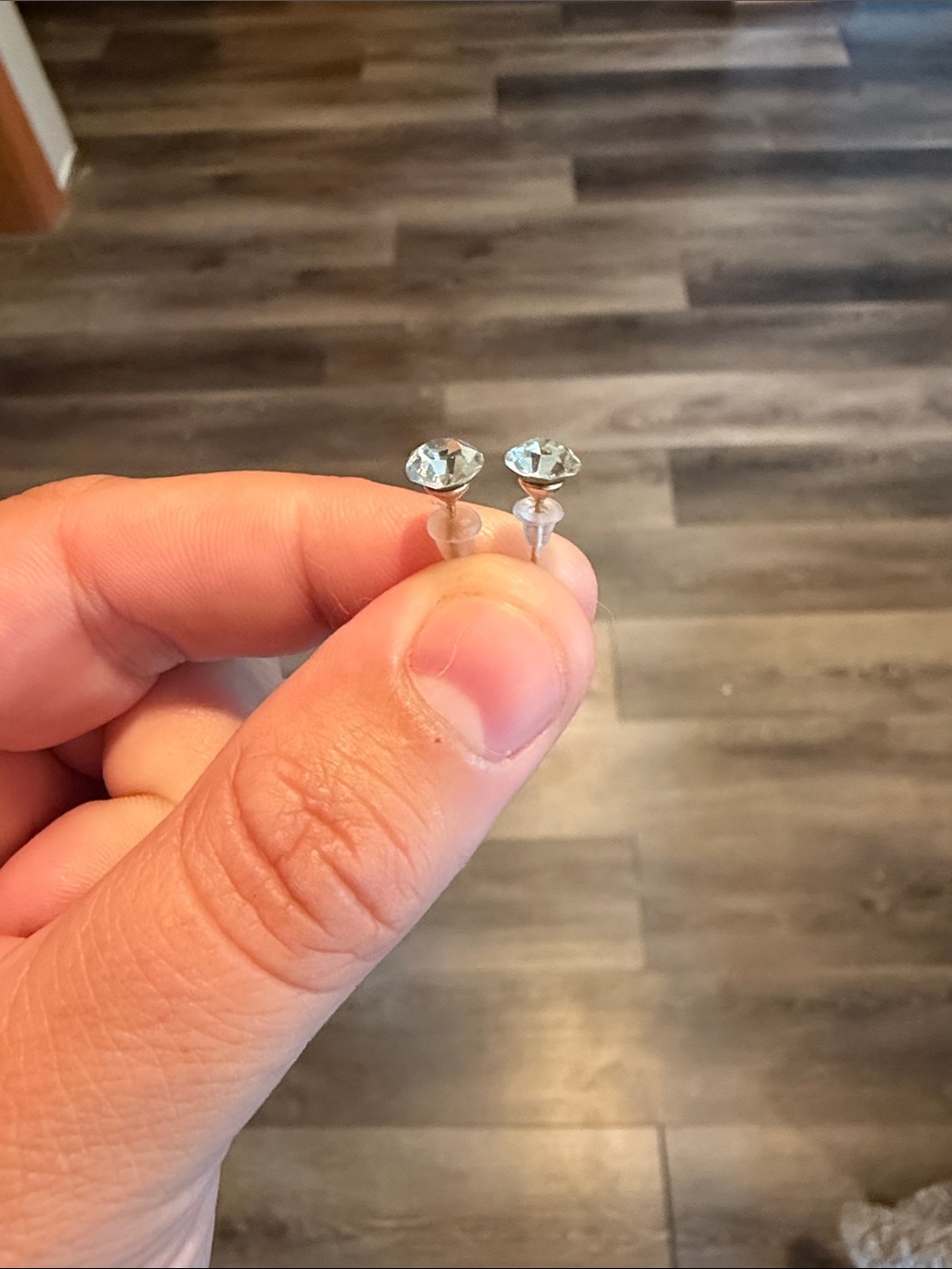 Simple Clear Stone Earrings NIP